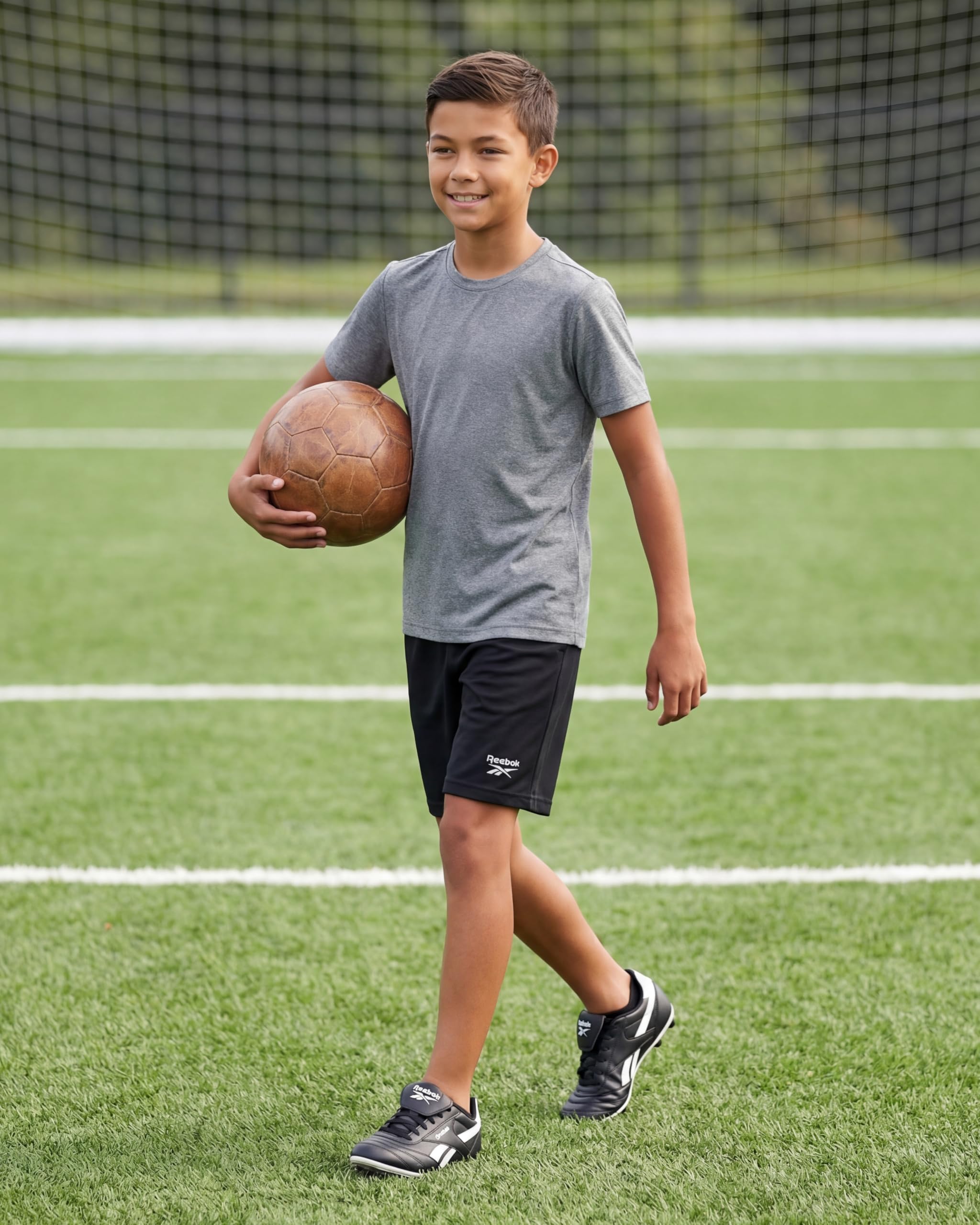 Reebok 4 Pack: Boys' Dry Fit Athletic Shorts - Kids Teens Youth Active Running Basketball Soccer Workout Short Size 6-18 — view 6