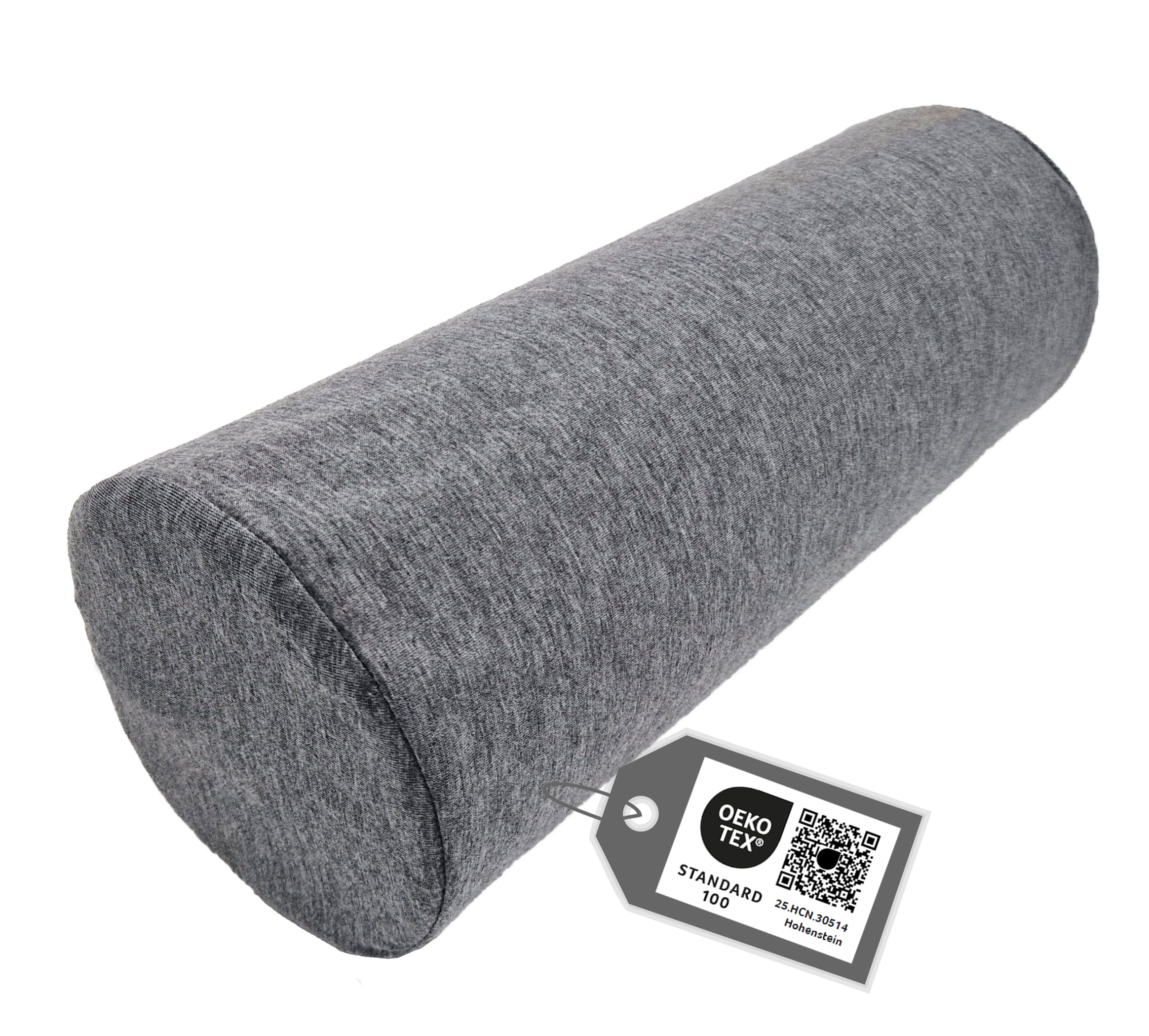 Tiga-Med Orthopädische Nackenrolle, Schaumstoff, Schwarz oder Anthrazit, 40x15cm, Abnehmbarer & waschbarer Bezug, für Nacken/Knie/Rücken, OEKOTEX Zertifiziert (5, Anthrazit)