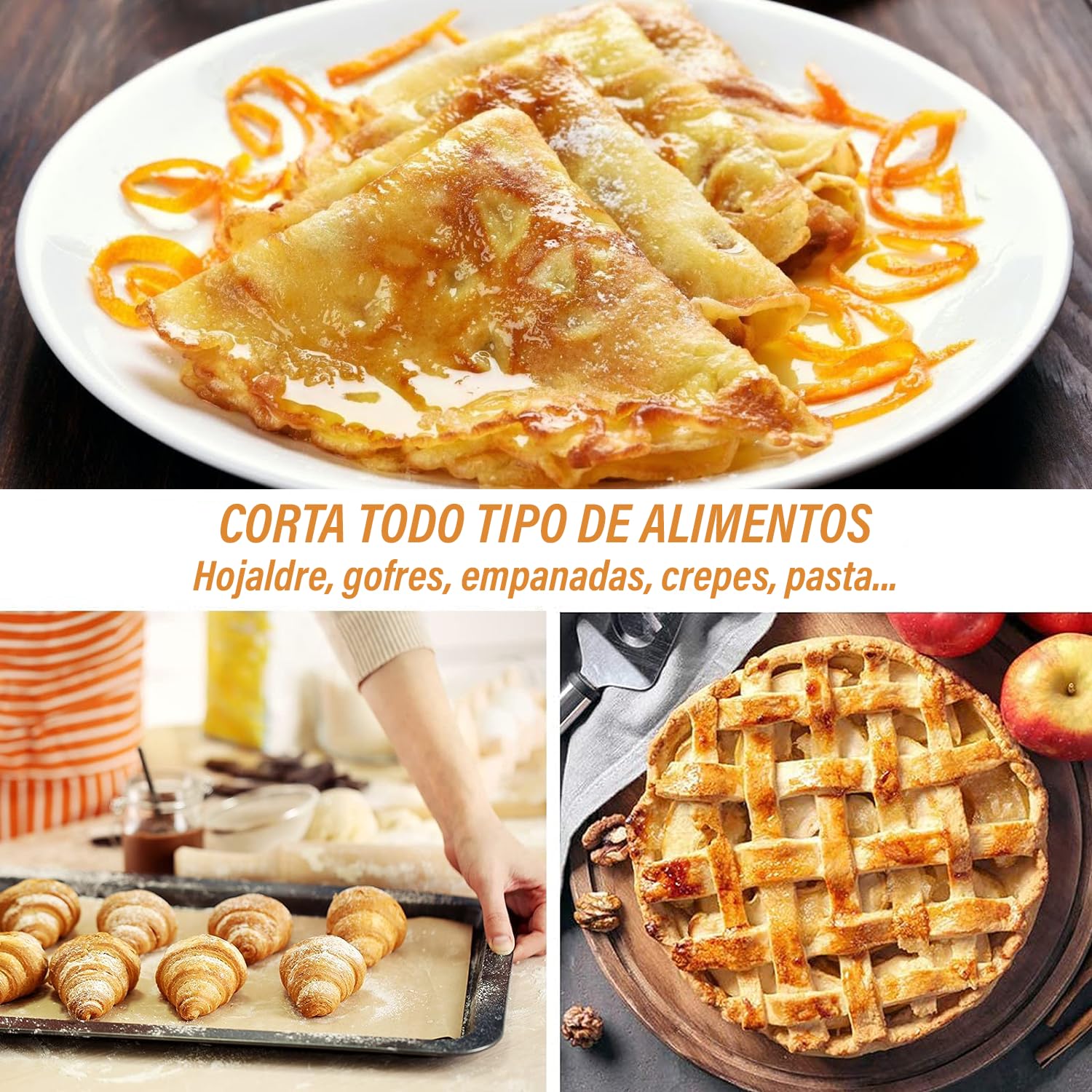 Cortapizza pack de 2. Uso doméstico y profesional. Ideal para cortar pizza en cocinas, bares, restaurantes, pizzerías y buffets. Cuchilla de acero inoxidable, agarre ergonómico y fácil limpieza