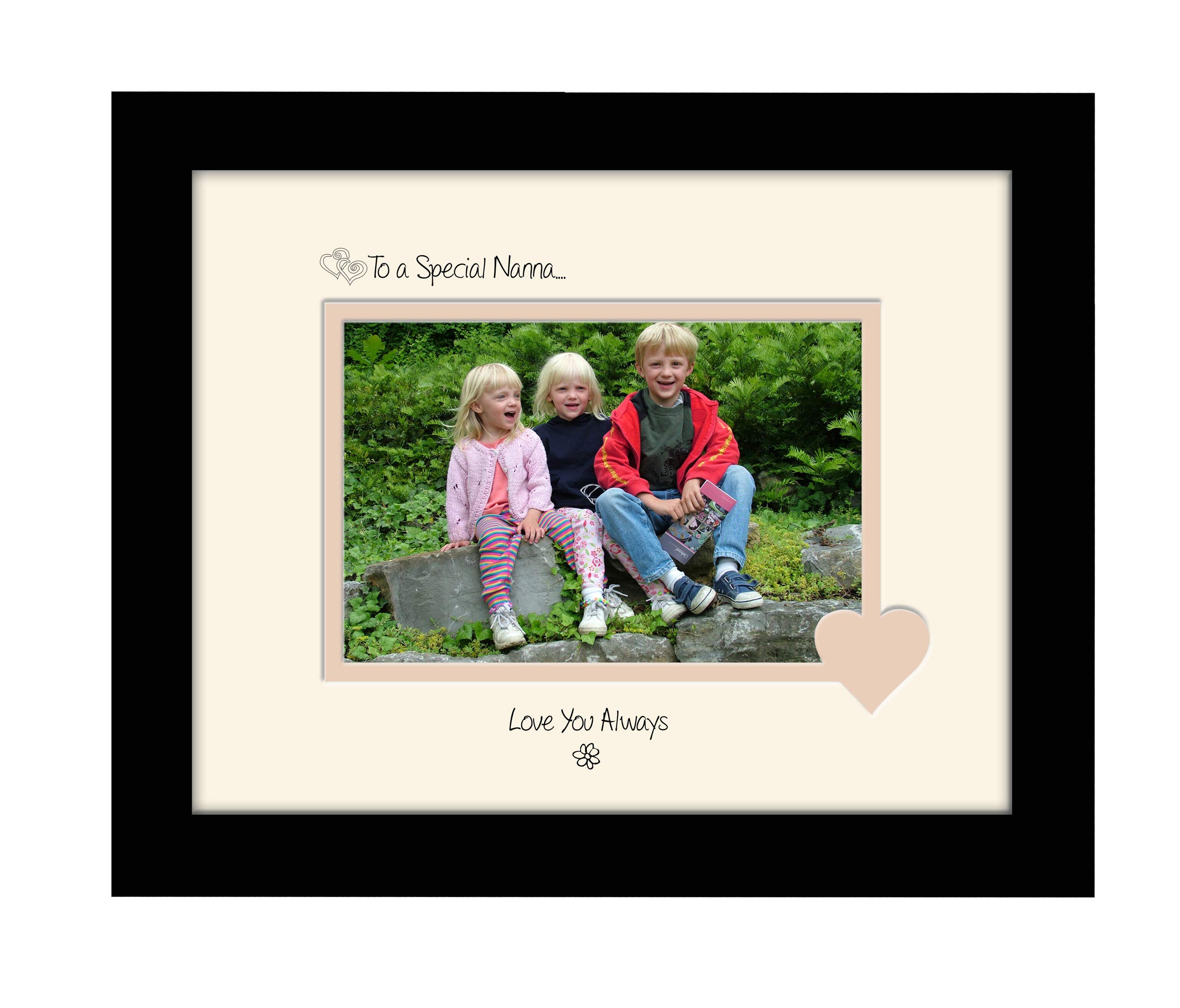 Photos In A Word Black Finish Frame Cream Mount Beige Inside Nanna Photo Frame Special Nanna Love You Double Mounted Quality Gift (Black Finish Frame Cream Mount Beige Inside)