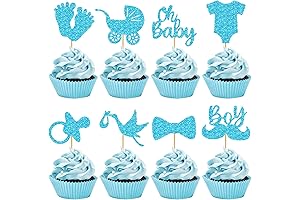 32Pcs Cupcake Toppers Baby Shower Boy