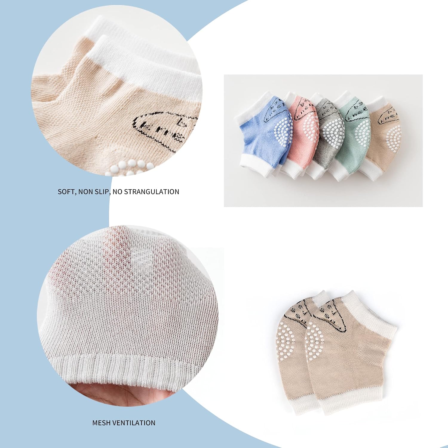 SooGree Baby Crawling Knee Pads Anti-Slip Rodilleras para Bebe Unisex Baby Toddlers Kneepads Infant Knee Protector Boys