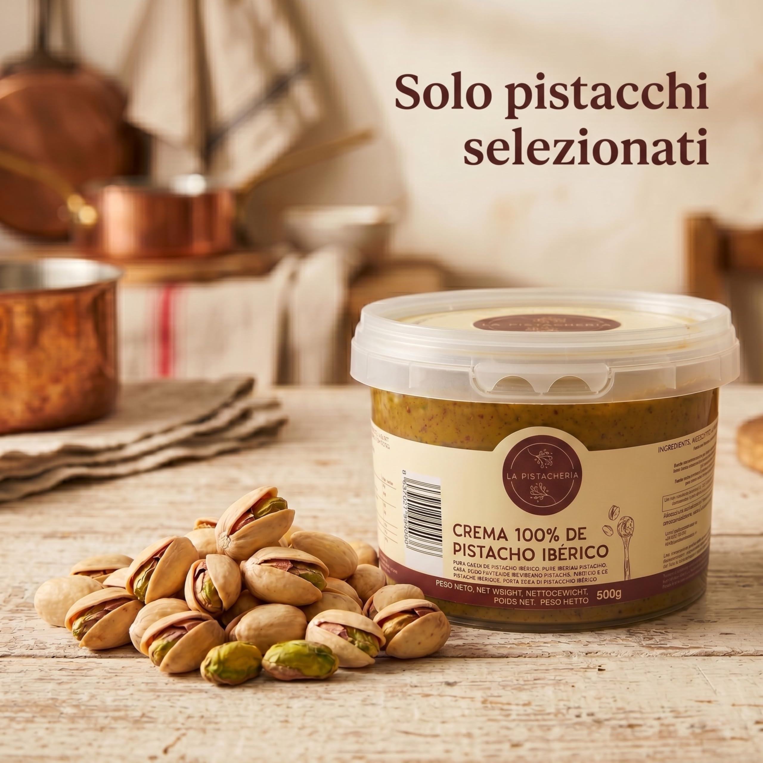 Crema Di Pistacchio 100% Pura Naturale Pasta Di Pistacchio Vegan Senza Zucchero Ideale Per Dolci E Ricette Sane Cremosa Fonte Di Proteine Ed Energia Esperienza Gourmet Autentica (500 gr)