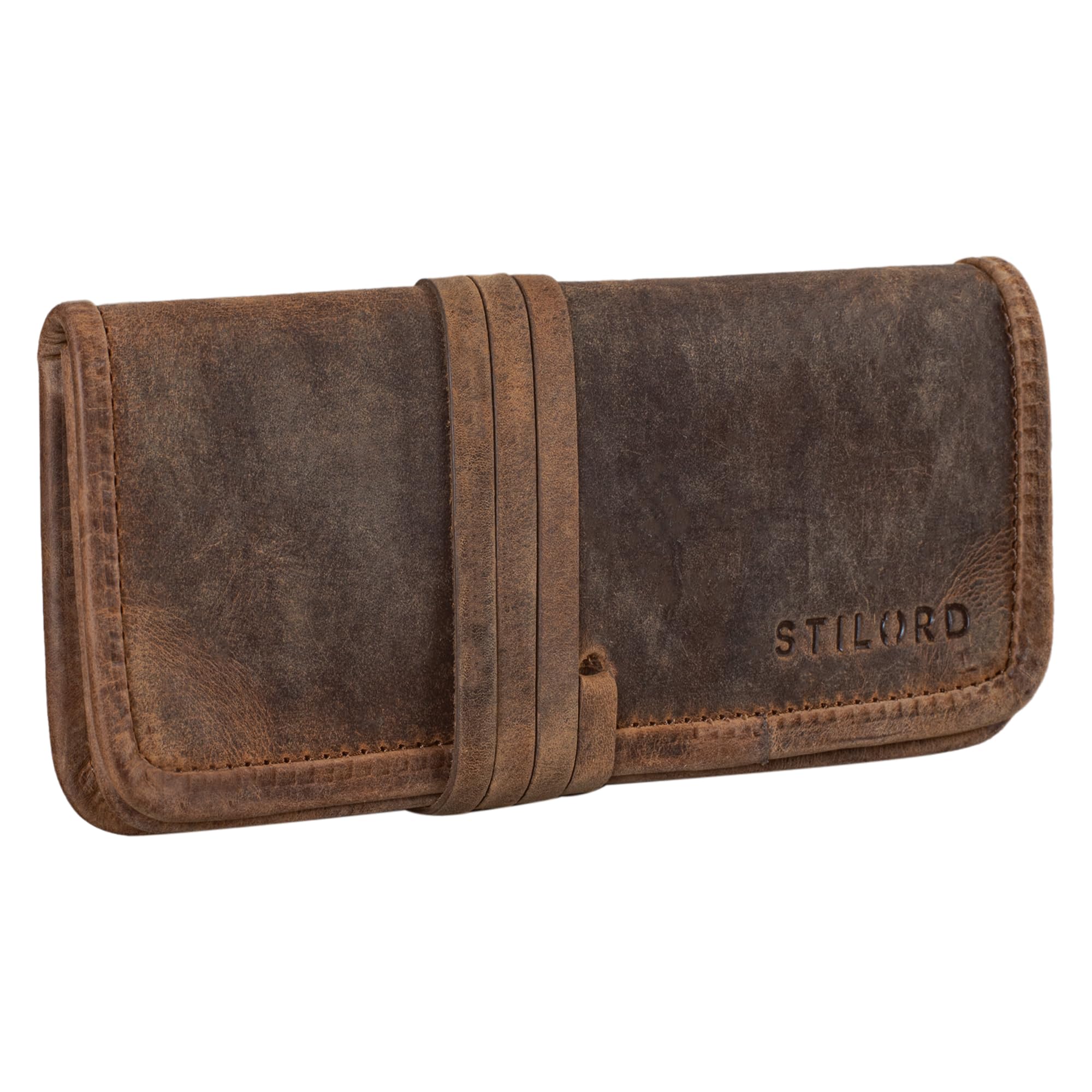 STILORD 'Lenny' Trousse en Cuir Vintage Petite l'étui élégant idéal