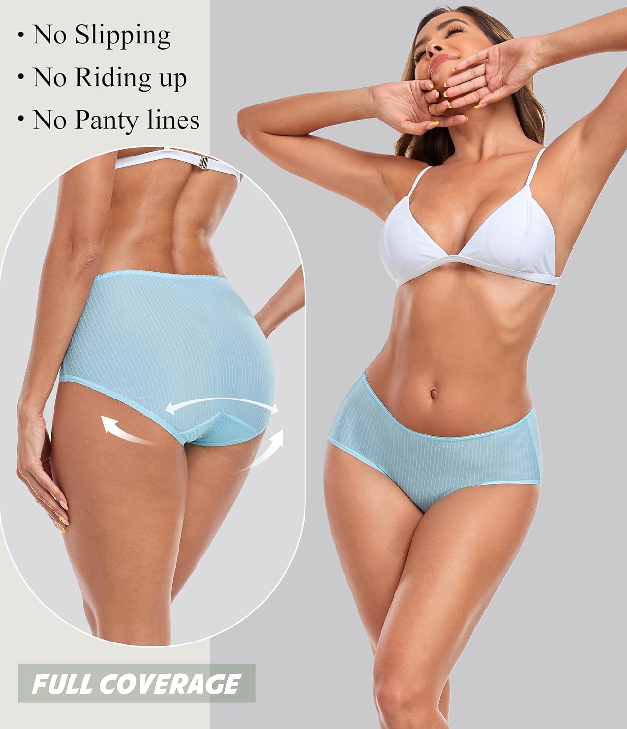 ANLIQI Quick Dry Underwear for Women Travel Panties Pack Hipster Panty Soft & Lightweight Bikini Brief Stay Fresh Undies - Image 3