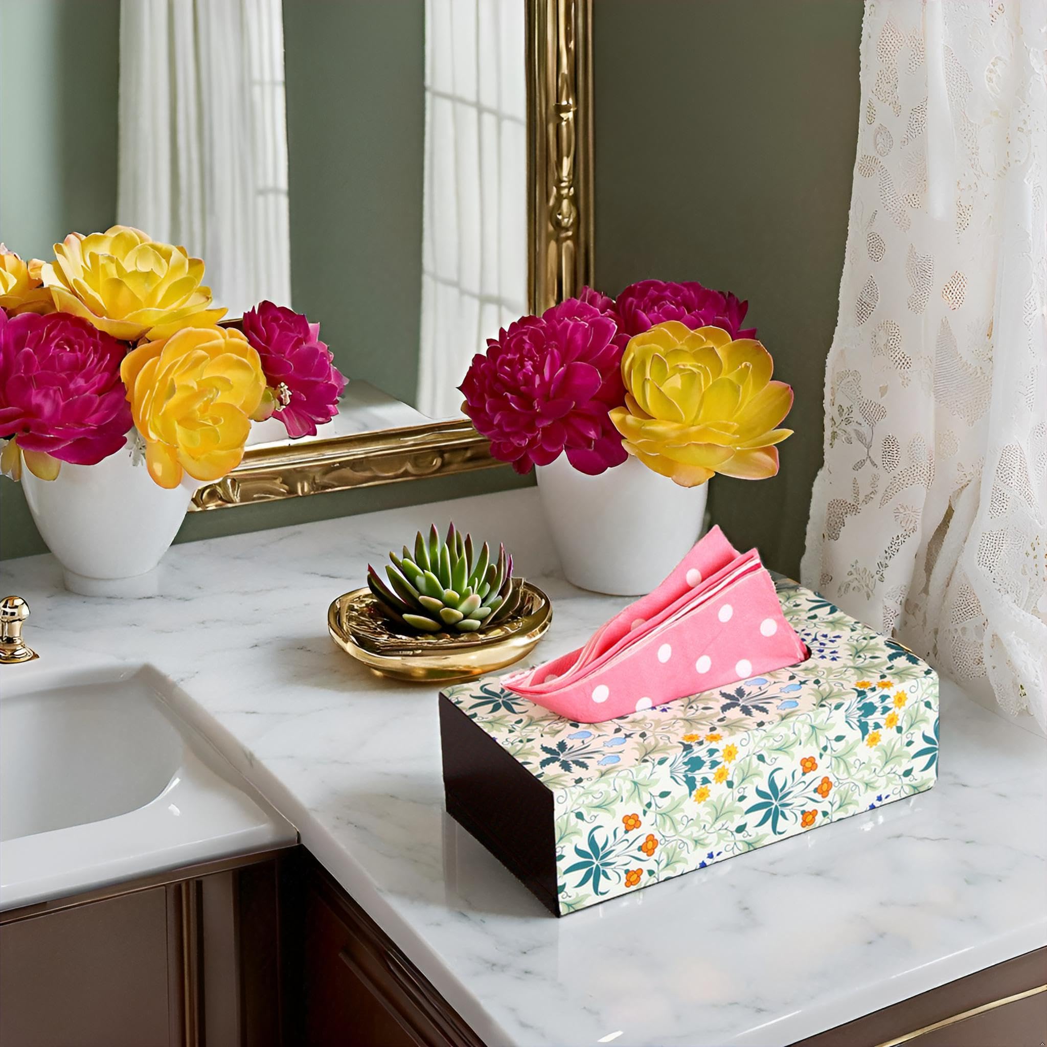 Elephant Tissue Box Cover - Decorative Wooden Holder -10