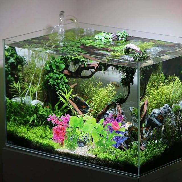 Foto 4 de 7 de Plantas Acuario,5 Unidades de plástico Artificiales, Plantas acuáticas pequeñas, Coloridas