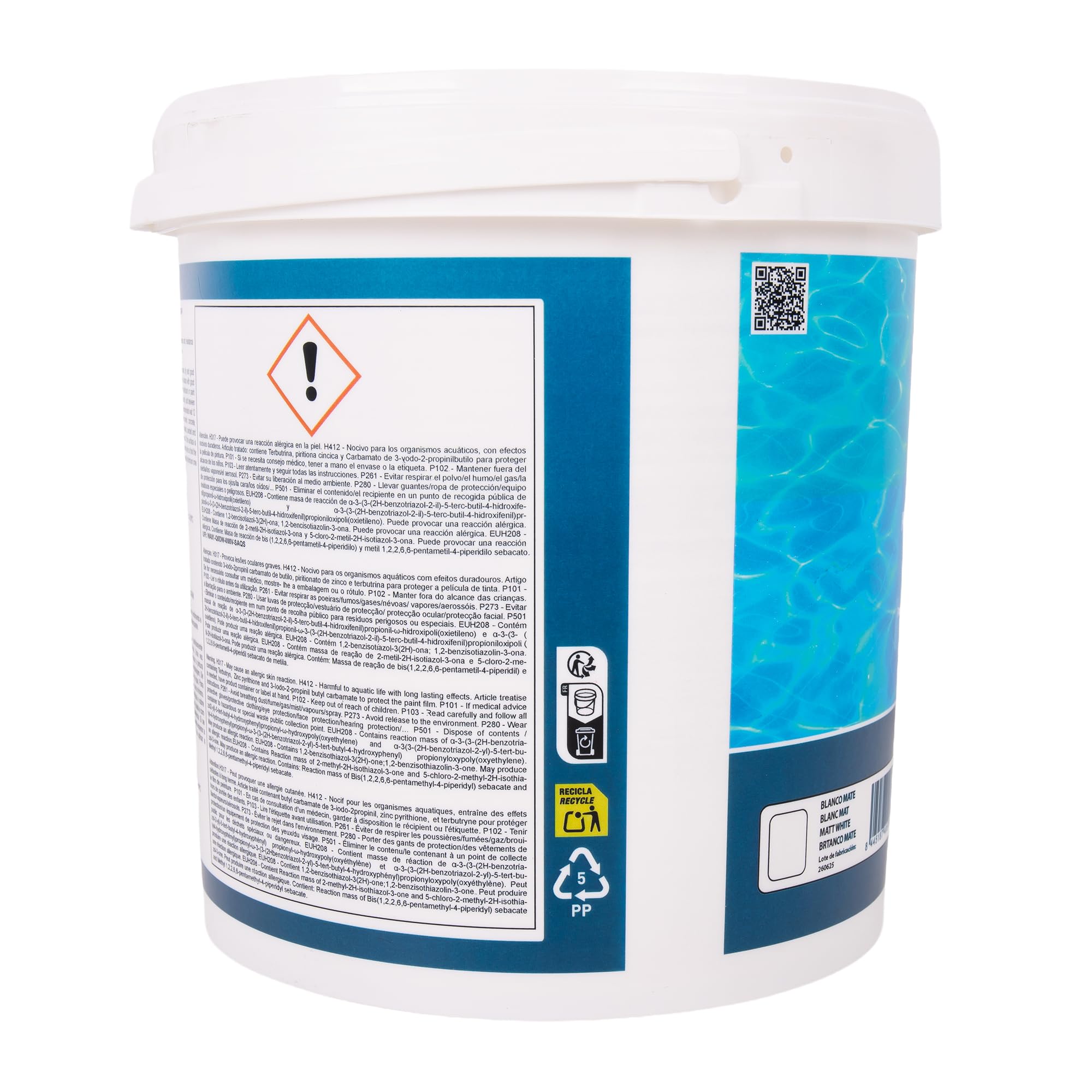Cofan Pintura Antideslizante Acrílica para Bordes de Piscina Blanco Mate 4 L