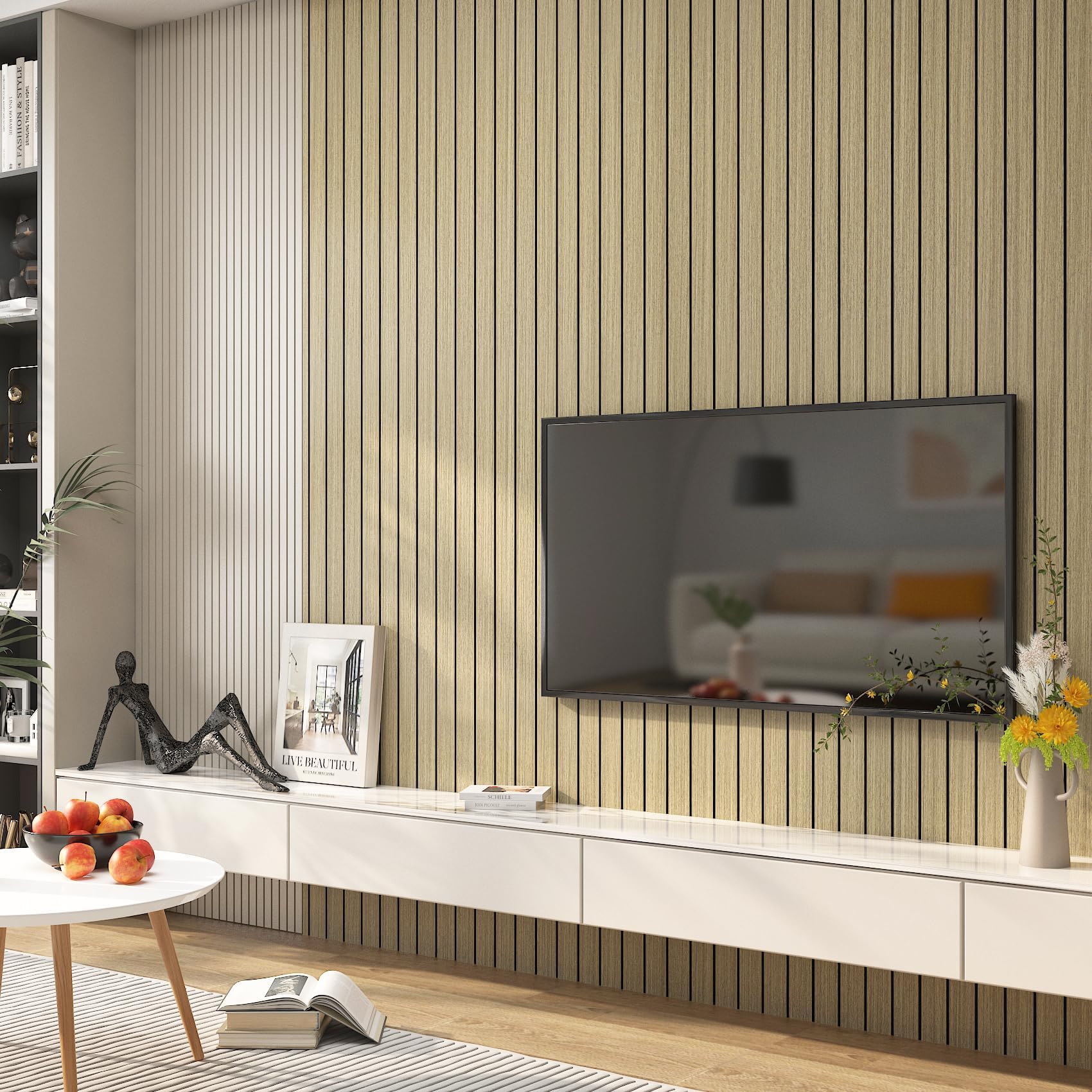 LaCheery 3D Wandpaneele Holzoptik Selbstklebend Paneele Wand Braun Küche 60cm x 300cm Holzwandpanele Vintage Holzpaneele Wand Wandverkleidung Holz Innen Wandplatten für Schlafzimmer Wohnzimmer Bad