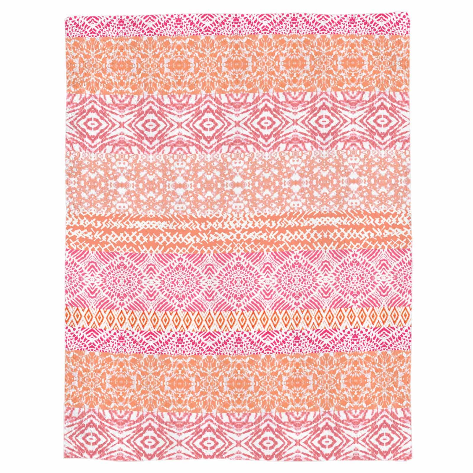 Amazon.com: Pinroote Pink Orange Boho Throw Blanket Flannel