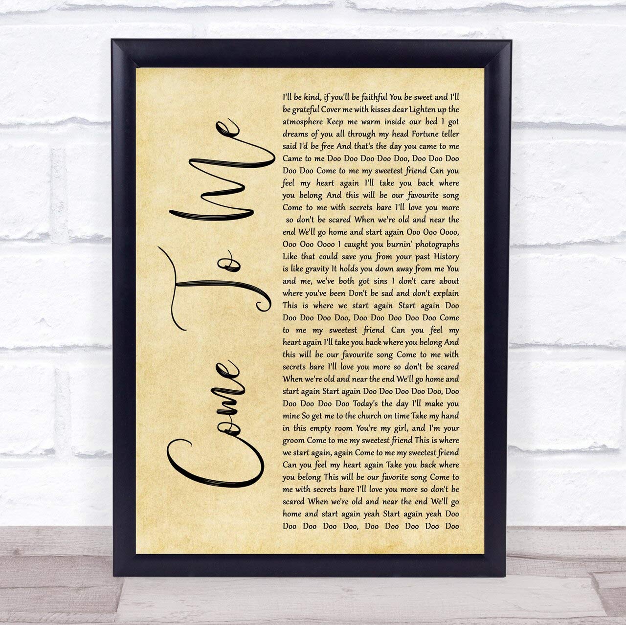 Bulitalo #Goo #Goo #Dolls #Come to Me Rustic Script Song Lyric Poster Wall Art Home Decor Gifts