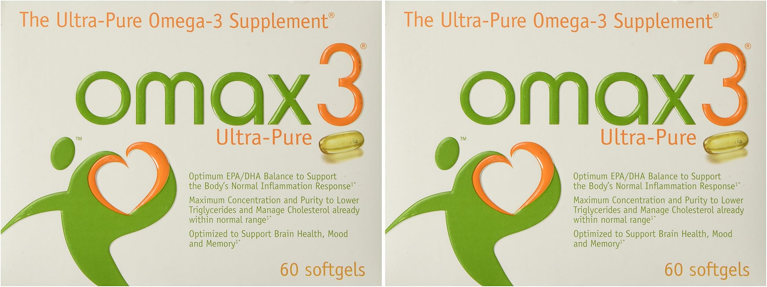 Omax3 Ultra-pure, 60 softgels(Pack of 2)