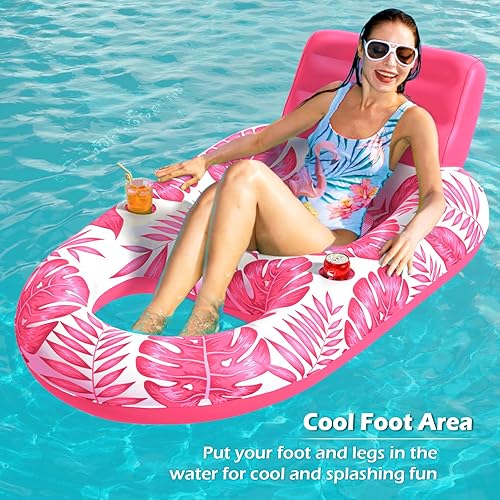 Miniatura 4 de Jasonwell Flotador inflable para piscina para adultos, flotadores de piscina, flotadores de piscina, flotadores de agua para piscina, lago, sala de
