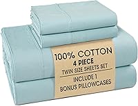 Vista 58 de Casa Platino Juego de sábanas tamaño Queen – Sábanas 100% algodón tamaño Queen refrescantes con 4 fundas de almohada, sábana bajera de bolsillo