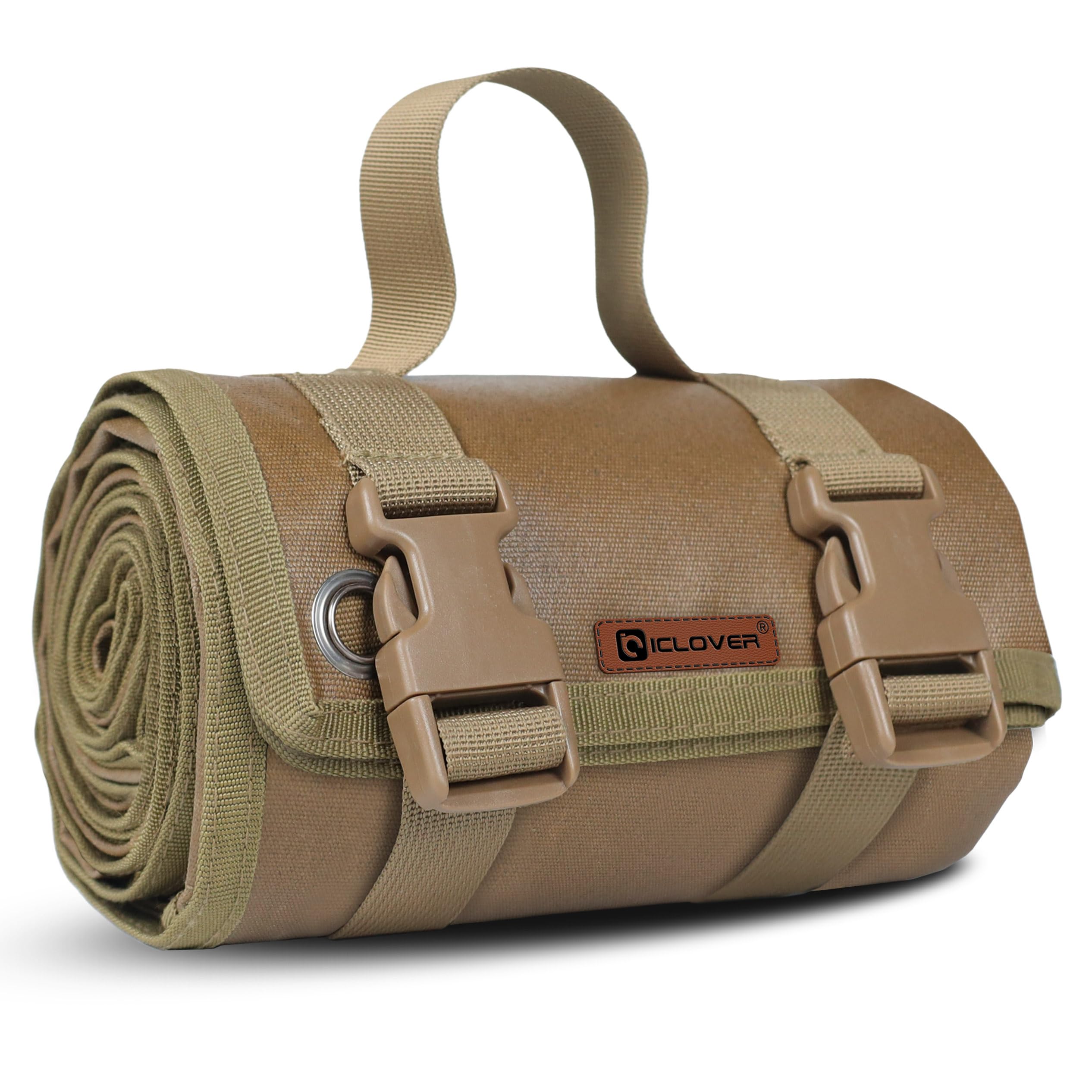 IC ICLOVER Shooting Mat, Portable Roll Up Shooting Mats with Bipod Holder & Molle Webbings, Extra Large Non-Slip Waterproof Tactical Shooting Blanket for Long Range Rifle Shooting Hunting (Non-Padded)