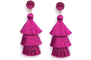 Vibrant Magenta Tassel Earrings: A Bohemian Statement of Elegance