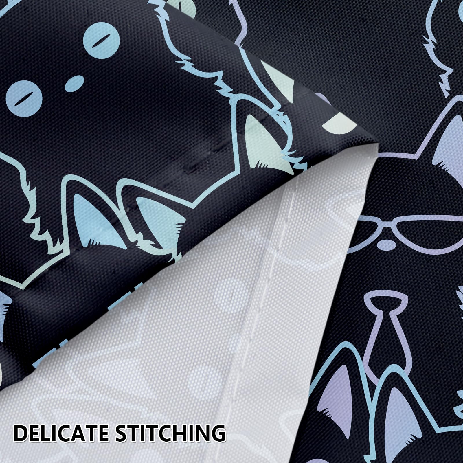 Tenda Da Doccia Con Gatto Nero 182x182 Cm, Simpatico Motivo Animale, Impermeabile Con 12 Ganci Inclusi - Divertente Per Bagno - 4