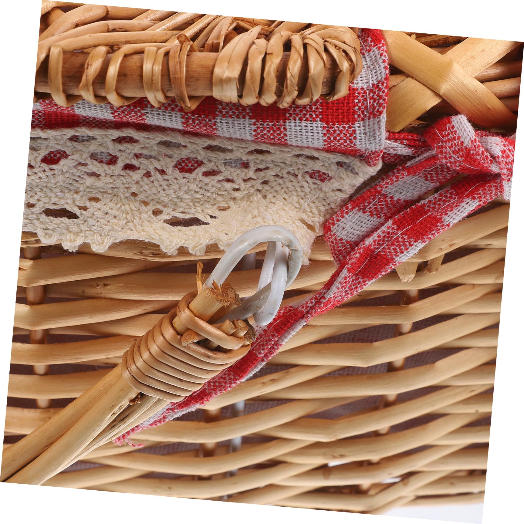 Cesta de Picnic de Cesta Rústica Portátil con Tapa y Asas Dobles para Almacenamiento de Frutas y Verduras en Bodas y Propuestas