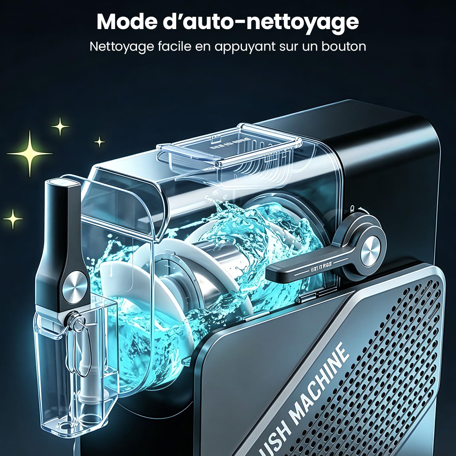 Machine à glace pilée de 2,5 litres, idéale pour les boissons glacées et les milkshakes, avec 5 programmes préréglés et une fonction d'auto-nettoyage