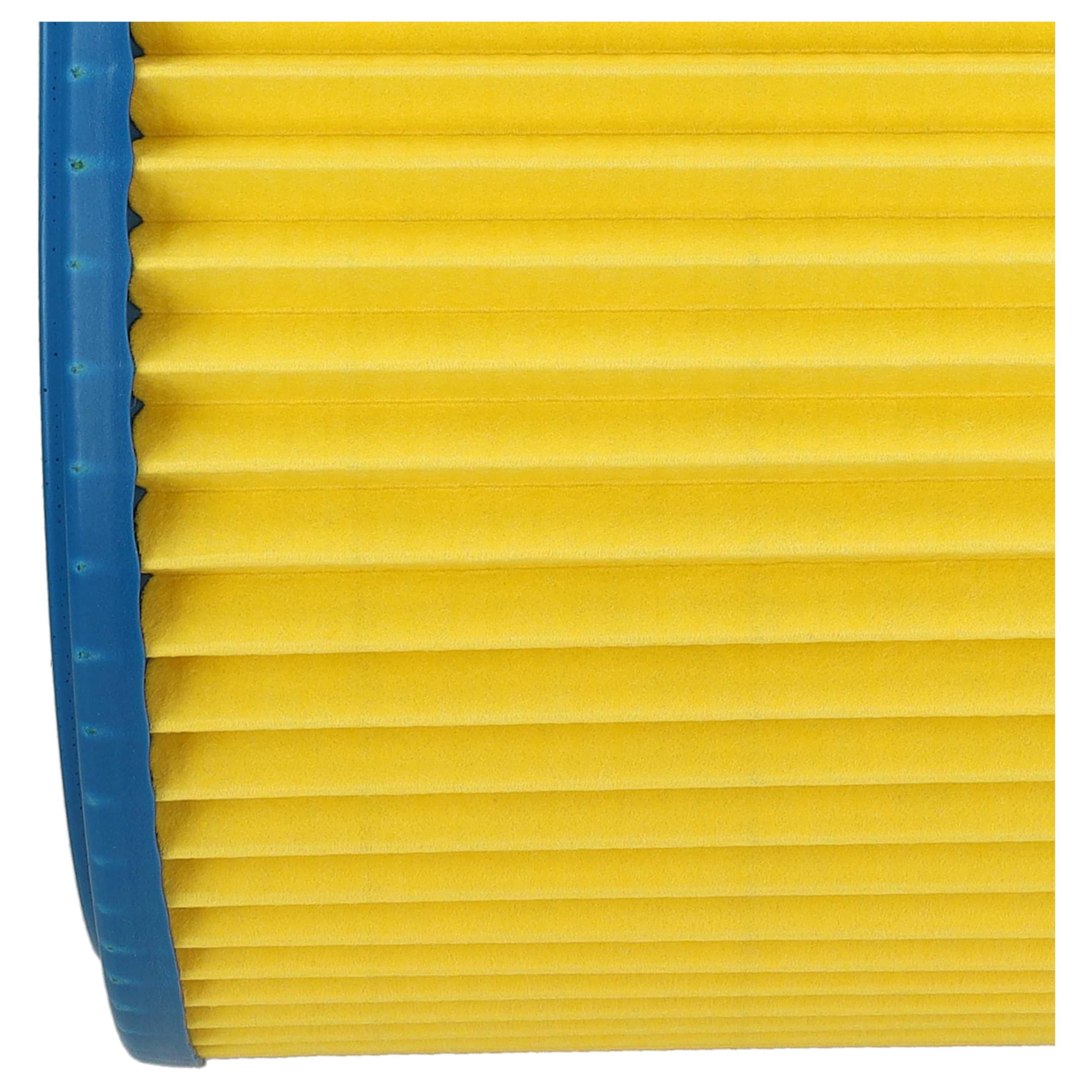 vhbw 4x filtro a pieghe piatte compatibile con Parkside PNTS 30/4(E/S), 30/6(E/S), 30/6, 30/6 S, 30/6 DE, 30/5, 30/7 aspiratore - blu/giallo