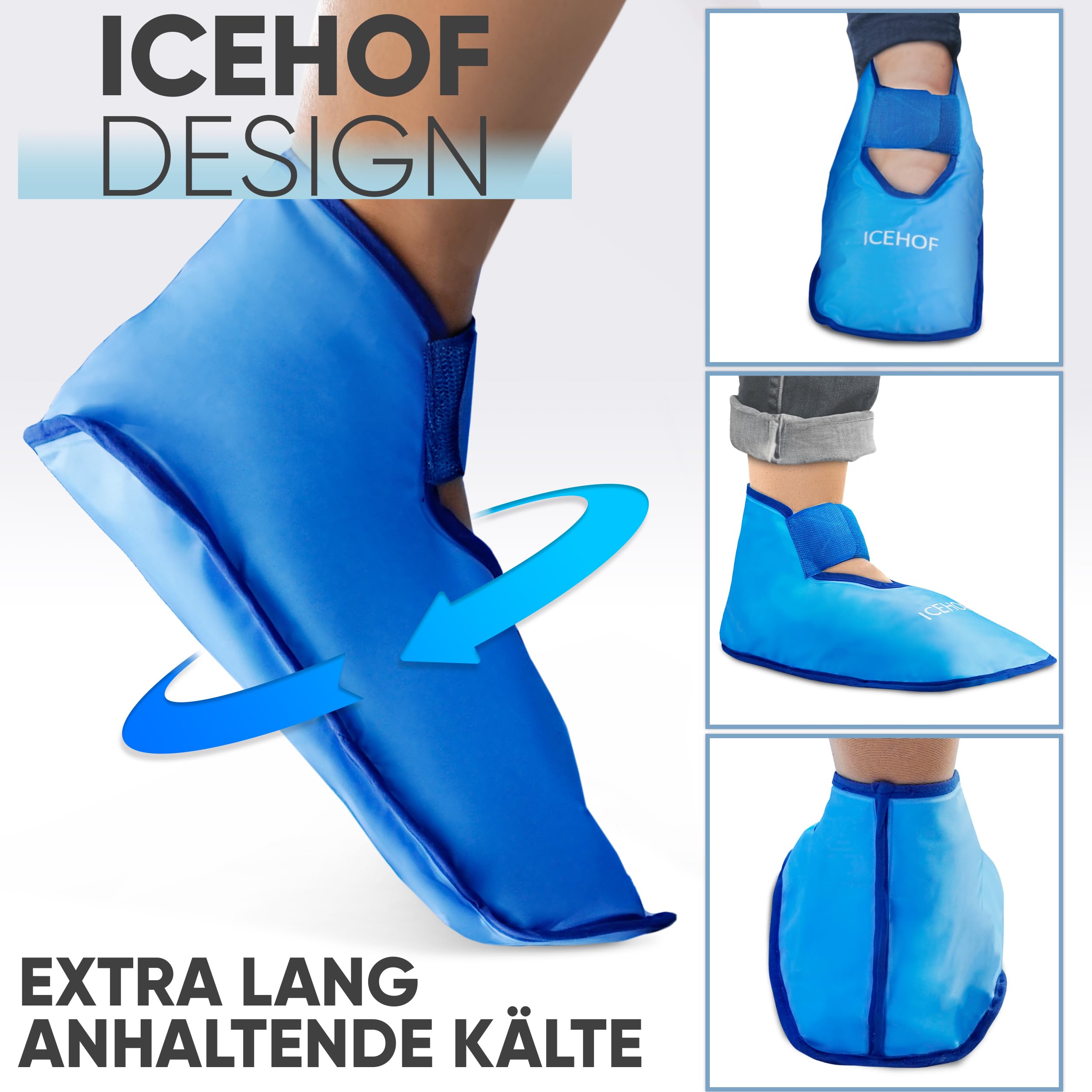 ICEHOF Kühlschuhe + Boots - Sanfter Stoff - Kühlsocken mit Gel Kältetherapie für Füße Zehen bei Chemo-Therapie Rheuma Eis-Socken Chemo – OneSize Unisex