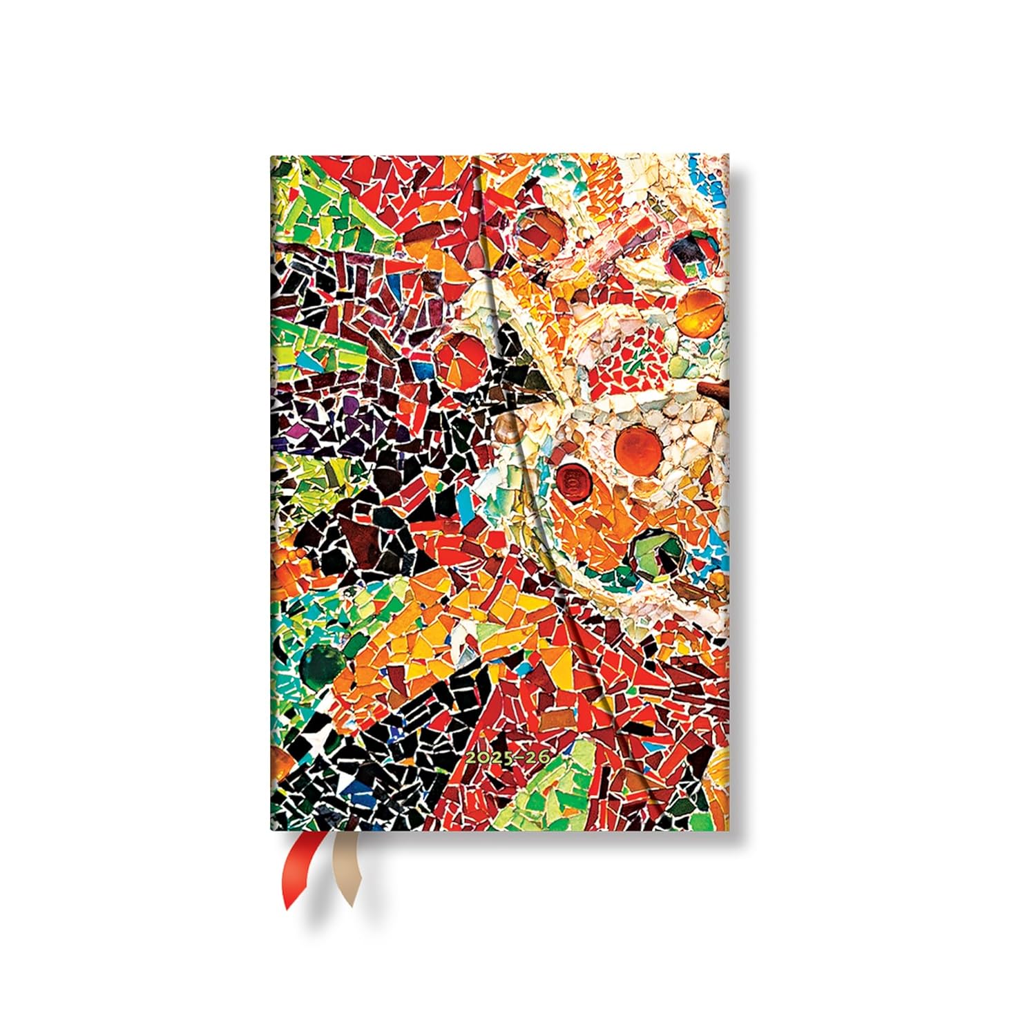 Paperblanks | 2025–2026 Gaudi's Sun | Gaudi's Mosaics | 18-Month Planner | Mini | Horizontal | Wrap | 208 Pg | 80 GSM