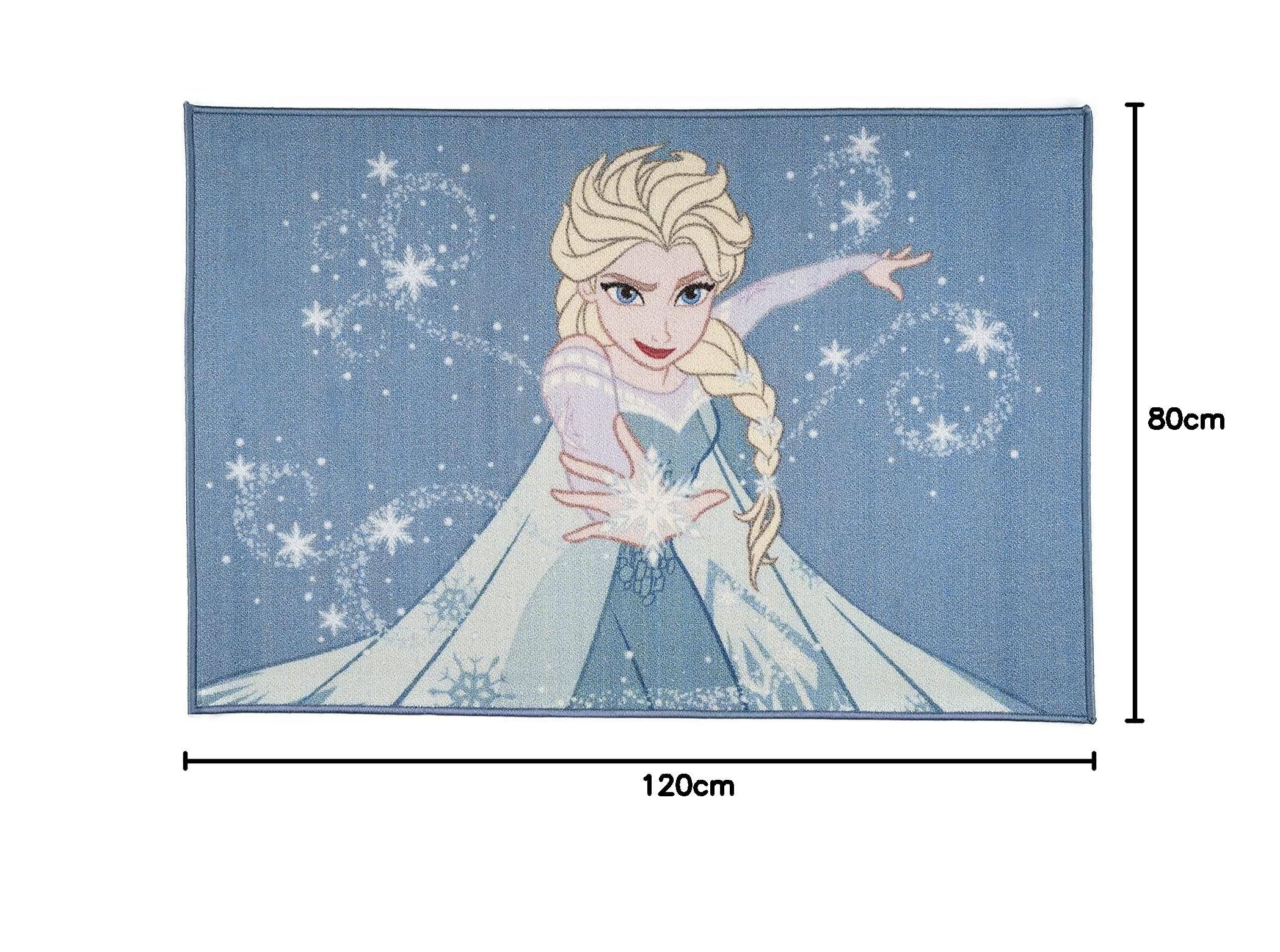 Disney Home Tappeto da gioco per bambini, con licenza ufficiale, per la cameretta dei bambini, antiscivolo, lavabile in lavatrice, motivo tappeto Disney Frozen, 80 x 120 cm