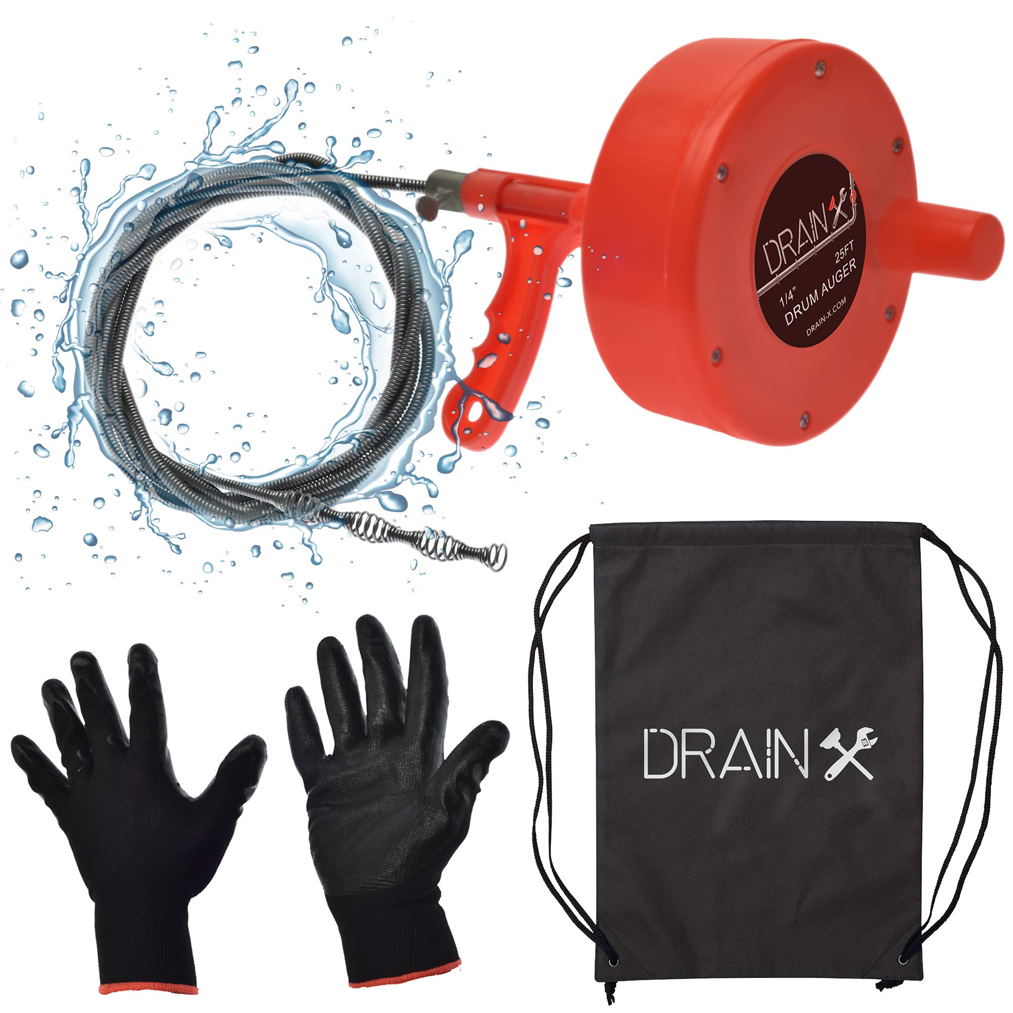 Buy DrainXPlumbing Snake Drain Auger 25Ft Drain Cleaning Cable