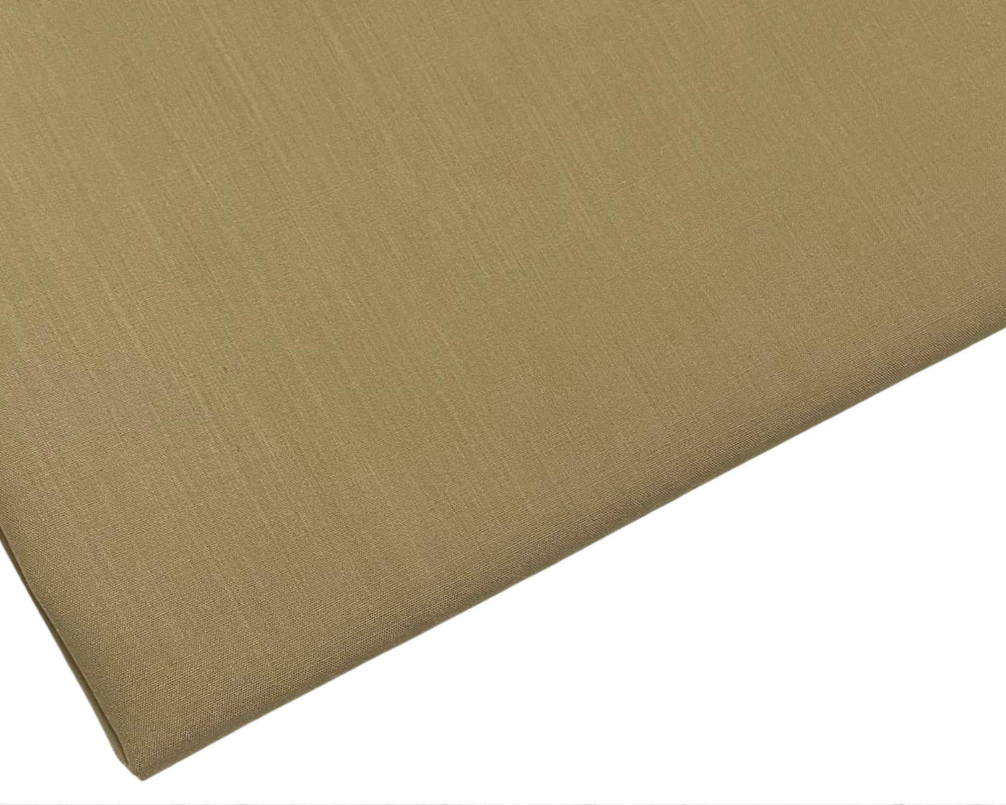 M & J Khaki Plain Polycotton Fabric - 45 Inch / 112 Cm Wide (, 5 Metre)