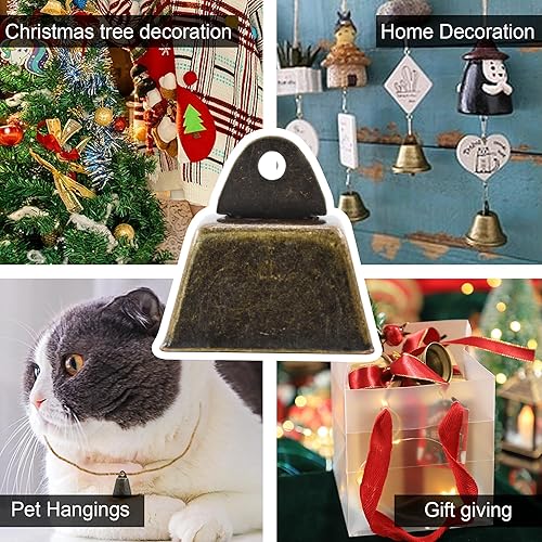 Miniatura 6 de MrMrKura 18 campanas de cobre de 1 pulgada de vaca, caballo, oveja, campanas de pastoreo de bronce vintage para cascabeles para evitar pérdidas,