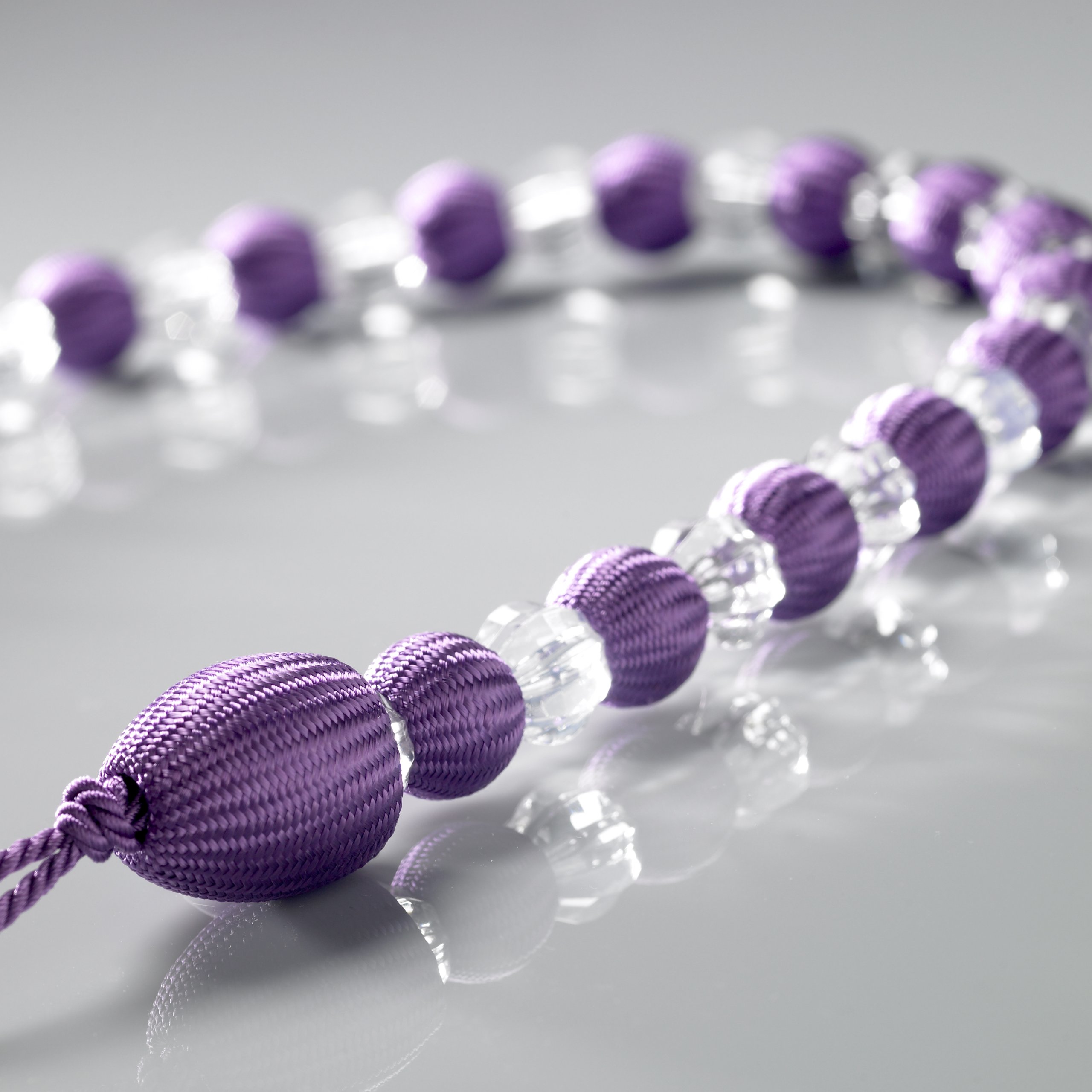 Alan Symonds Earle Beaded Rope Curtain Tie Back, Mauve