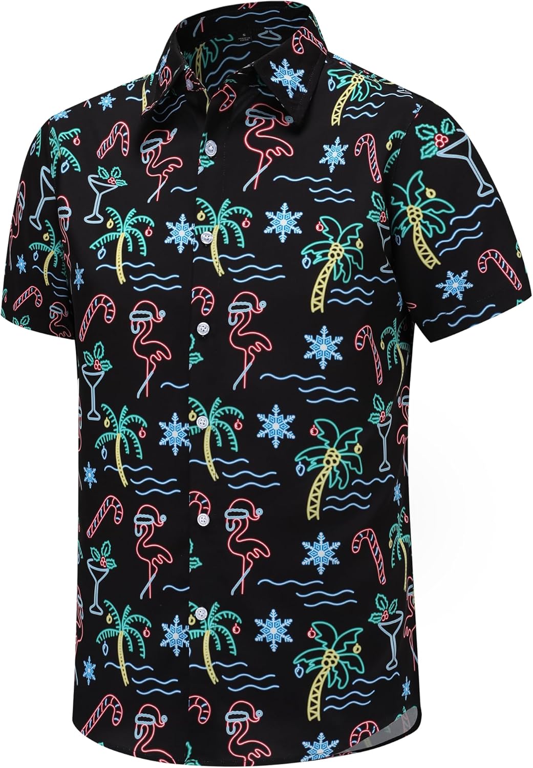 Christmas Hawaiian Shirt for Men Short Sleeve Button Down Santa Claus Vacation Shirts - Image 2