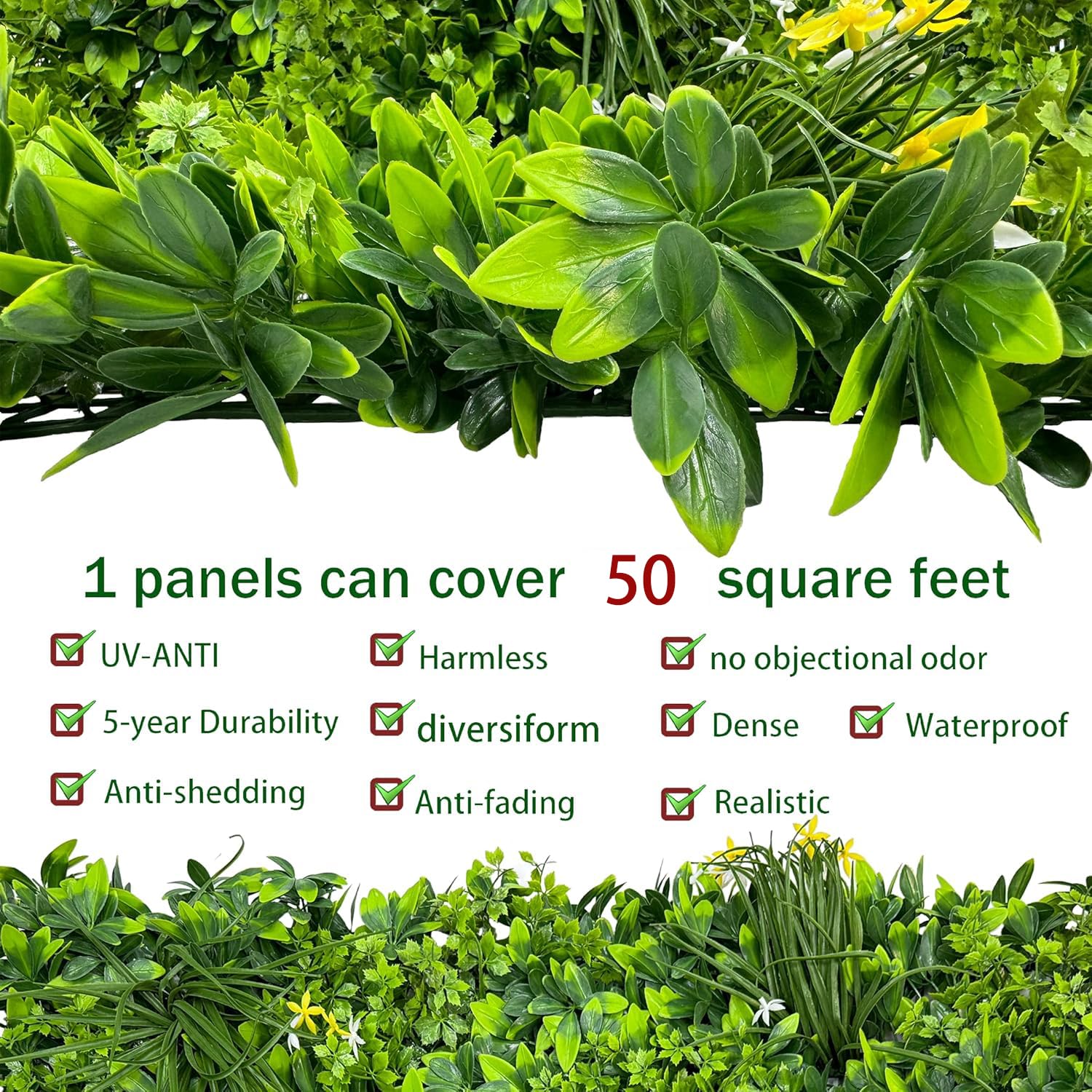 ODTORY Artificial Grass Wall Backdrop Panels,16 X 12 in 12P(16 sqft) UV-Anti Greenery Boxwood Panels for Indoor Outdoor Green Wall Decor & Ivy Fence Covering Privacy: Greenery