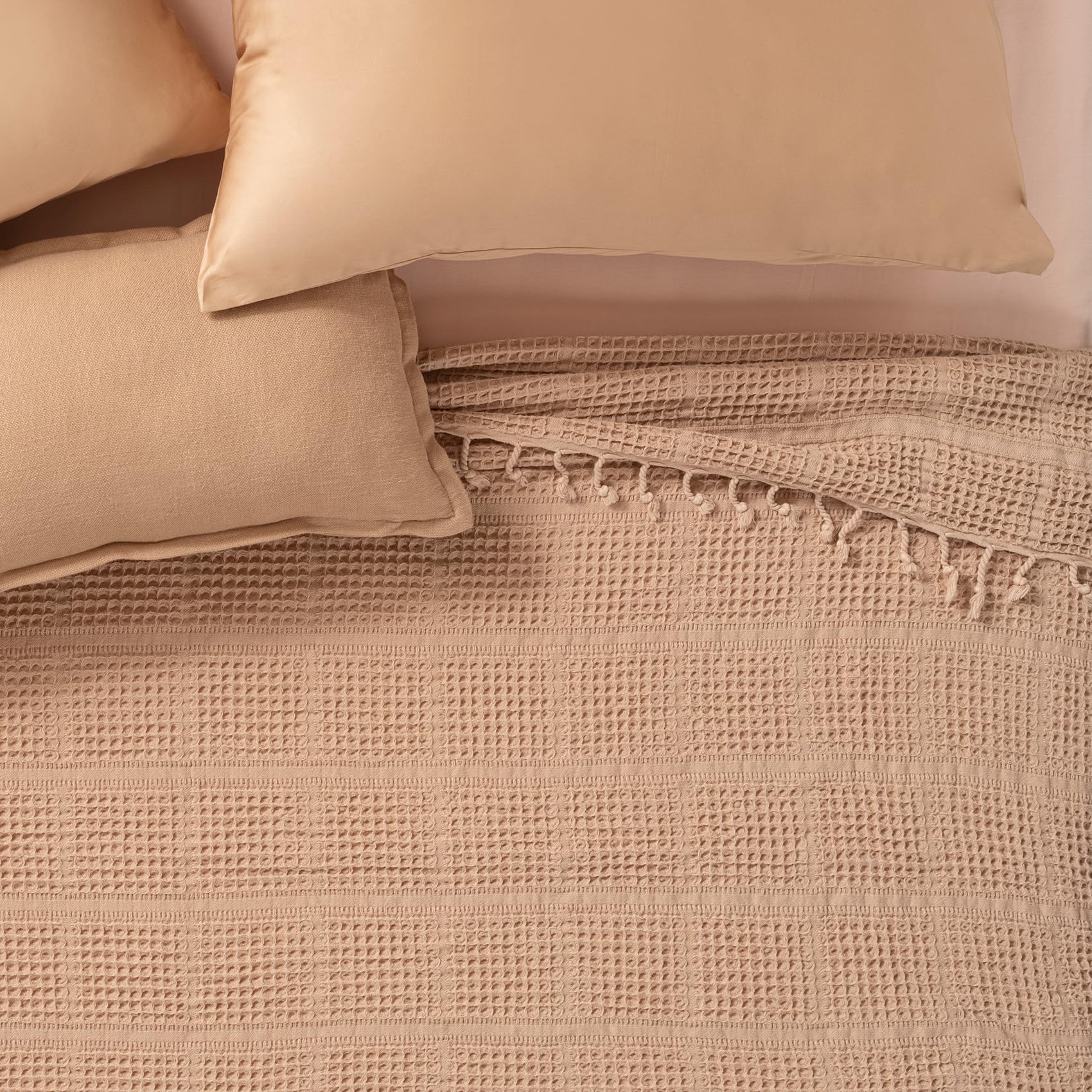Solıd Kum Rengı Kıng Sıze Tencel - Cotton Pike