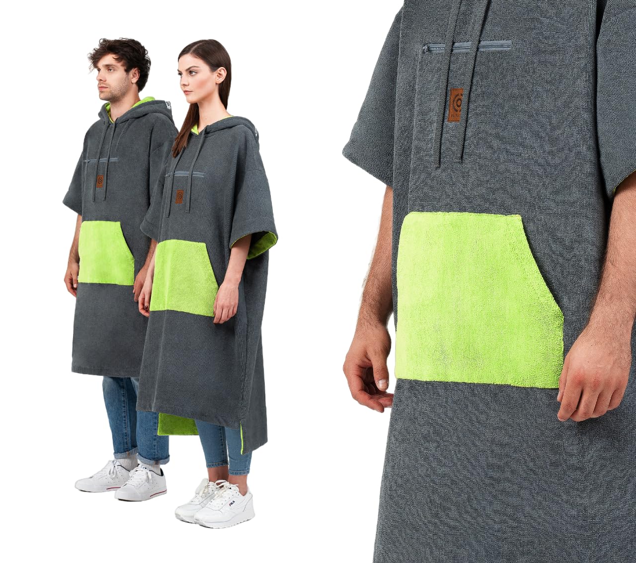 CULTHOOD Serviette Poncho avec Poche zippée - Changez Votre Combinaison de Surf avec Style en Public - Nombreuses Couleurs - Taille Adulte pour Tous-approuvé par Les Champions de Wakeboard