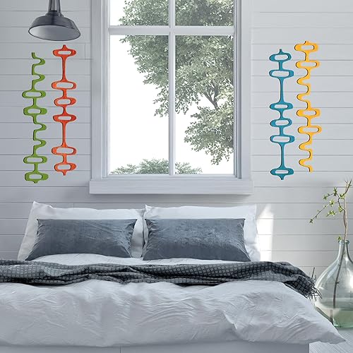 Miniatura 5 de Wenqik Paquete de 8 paneles de pared modernos de mediados de siglo, decoración de pared geométricos abstractos de madera grandes para interiores,