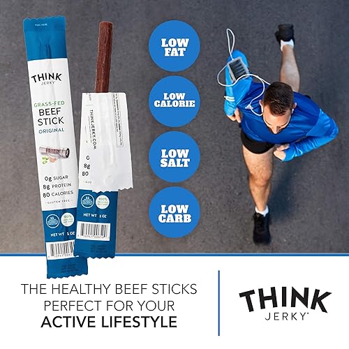 Miniatura 5 de Palitos de carne de vacuno alimentada con pasto y pavo de rango libre de Think Jerky