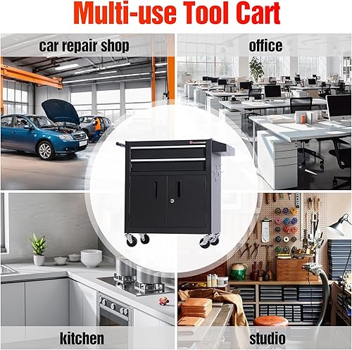 Miniatura 8 de Mesa de acero con ruedas y cajones de almacenamiento para herramientas