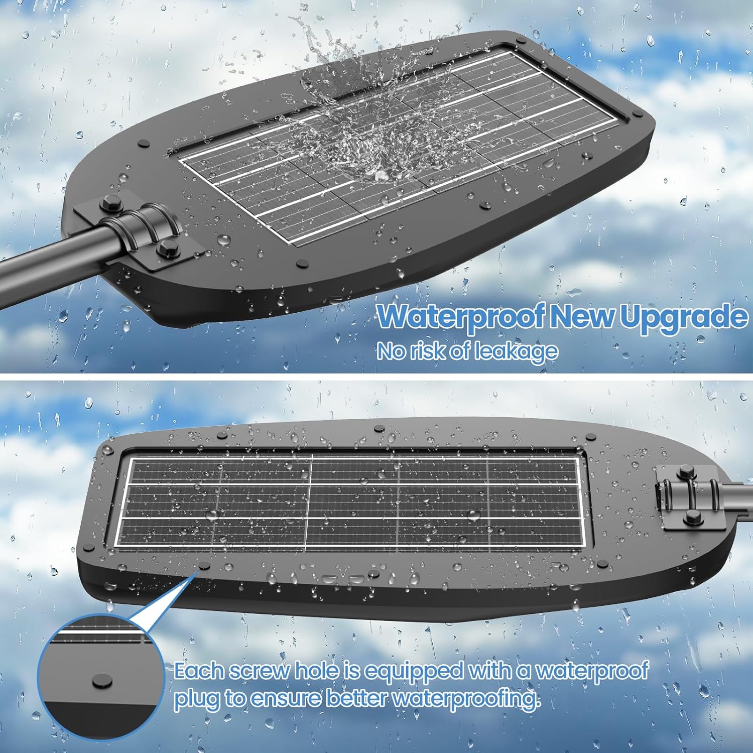 TENKOO Solar Street Lights Outdoor 6000W Solar Parking Lot Lights, 350000 Lumen Street Light with Motion Sensor LED Wide Angle Lamp Waterproof IP67 Commercial Lighting for Yard