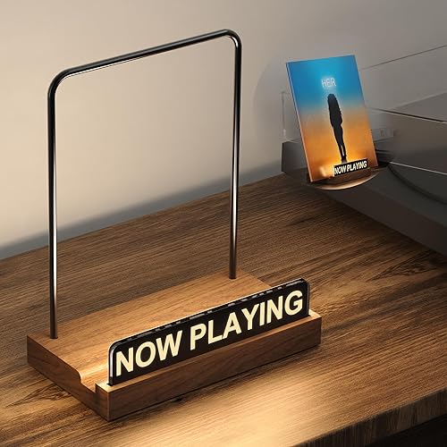 Now Playing - Soporte para discos de vinilo, soporte iluminado para álbum, pantalla de discos de vinilo, soporte para reproductor de álbum con