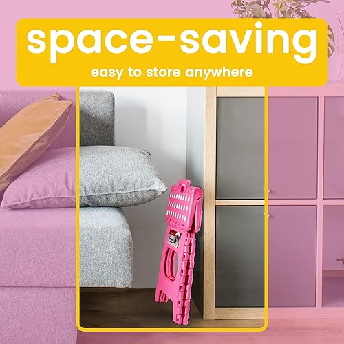 Miniatura 20 de Taburete plegable resistente de alta calidad de 13 pulgadas de altura para adultos, taburete de cocina, jardín, baño, color blanco Blanco,Bicolor