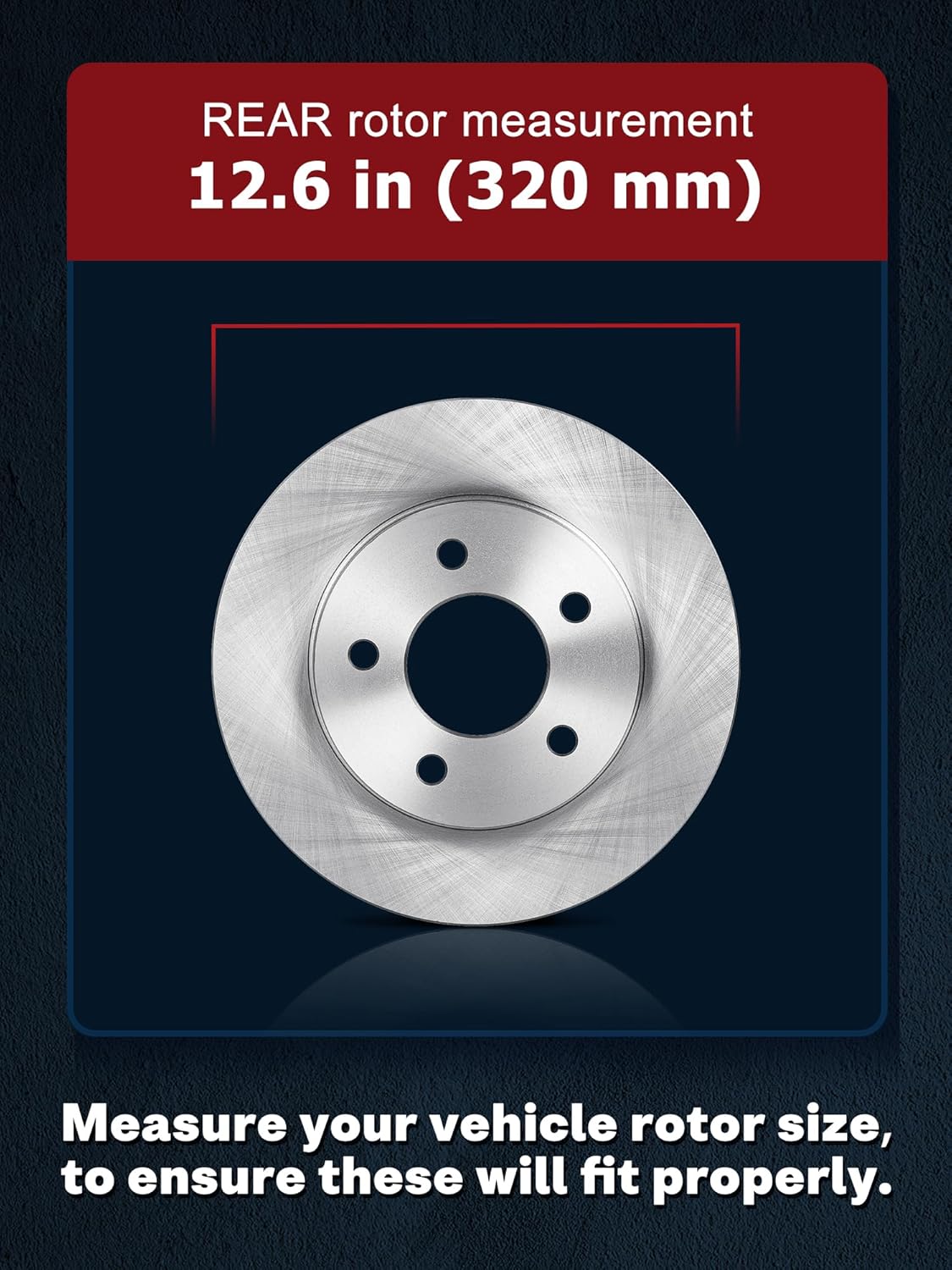 ALLCOMBO 12.60" Rear Brake Rotors for 2009 2010 2011 2012 2013 2014 2015 2016 2017 2018 2019 2020 2021 Dodge Challenger Charger Chrysler 300, 2005 2006 2007 2008 Dodge Magnum Brakes Replacement