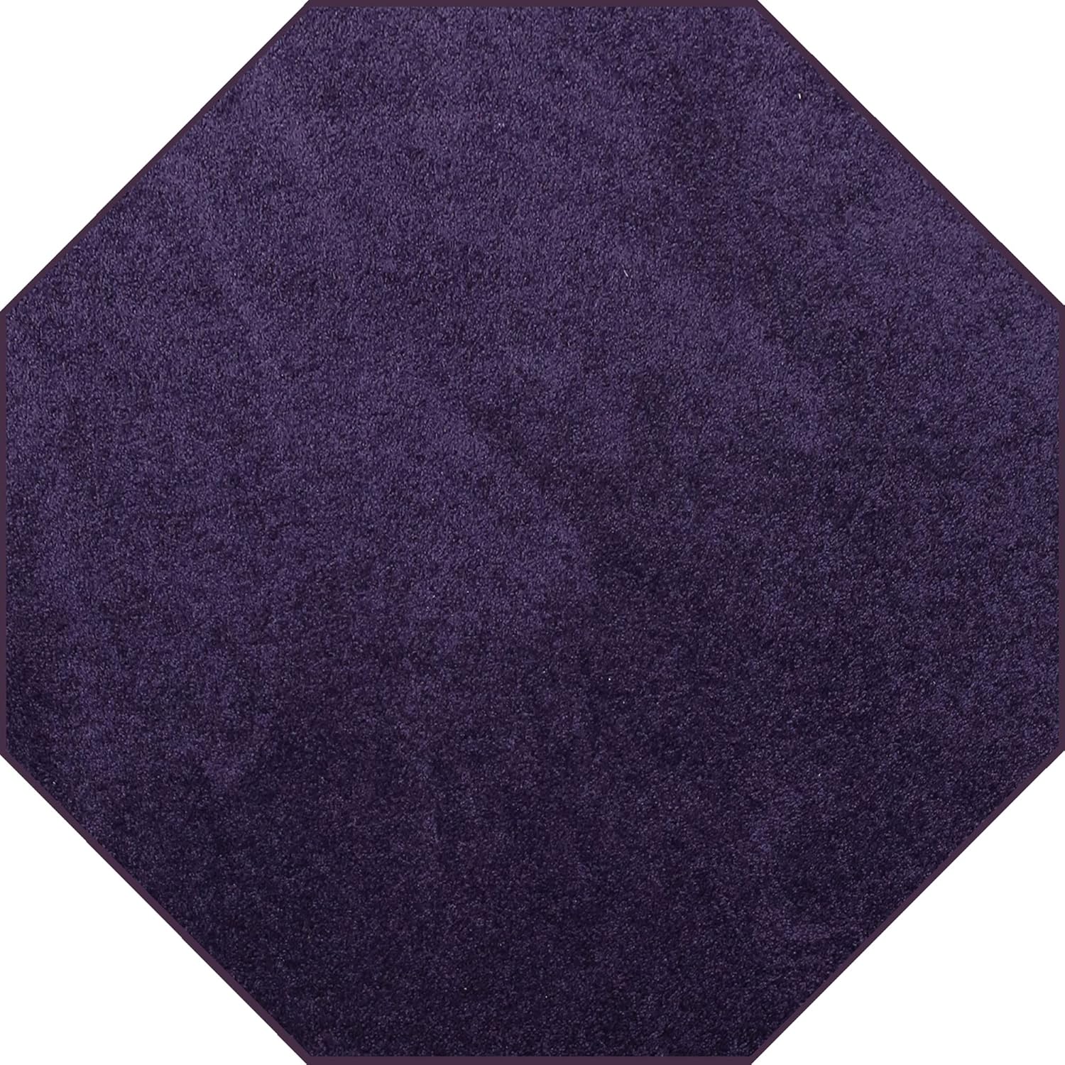 Ambiant Purple Solid Color Area Rug, 6' Octagon