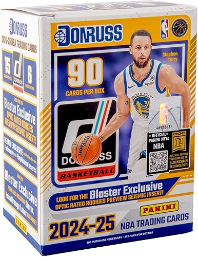 Caja de baloncesto Panini Donruss 2024-25 - Tarjetas coleccionables oficiales de la NBA, incluye novatos, insertos y paralelos clasificados, caja de