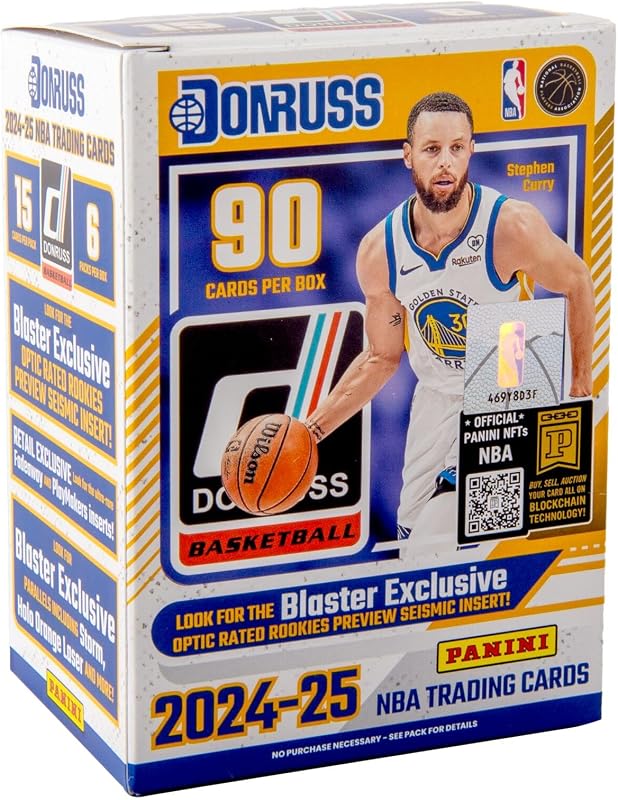 2024–25 Panini Donruss Basketball Blaster Box - Tarjetas coleccionables oficiales de la NBA - Incluye novatos calificados, inserciones y paralelos - Caja minorista sellada