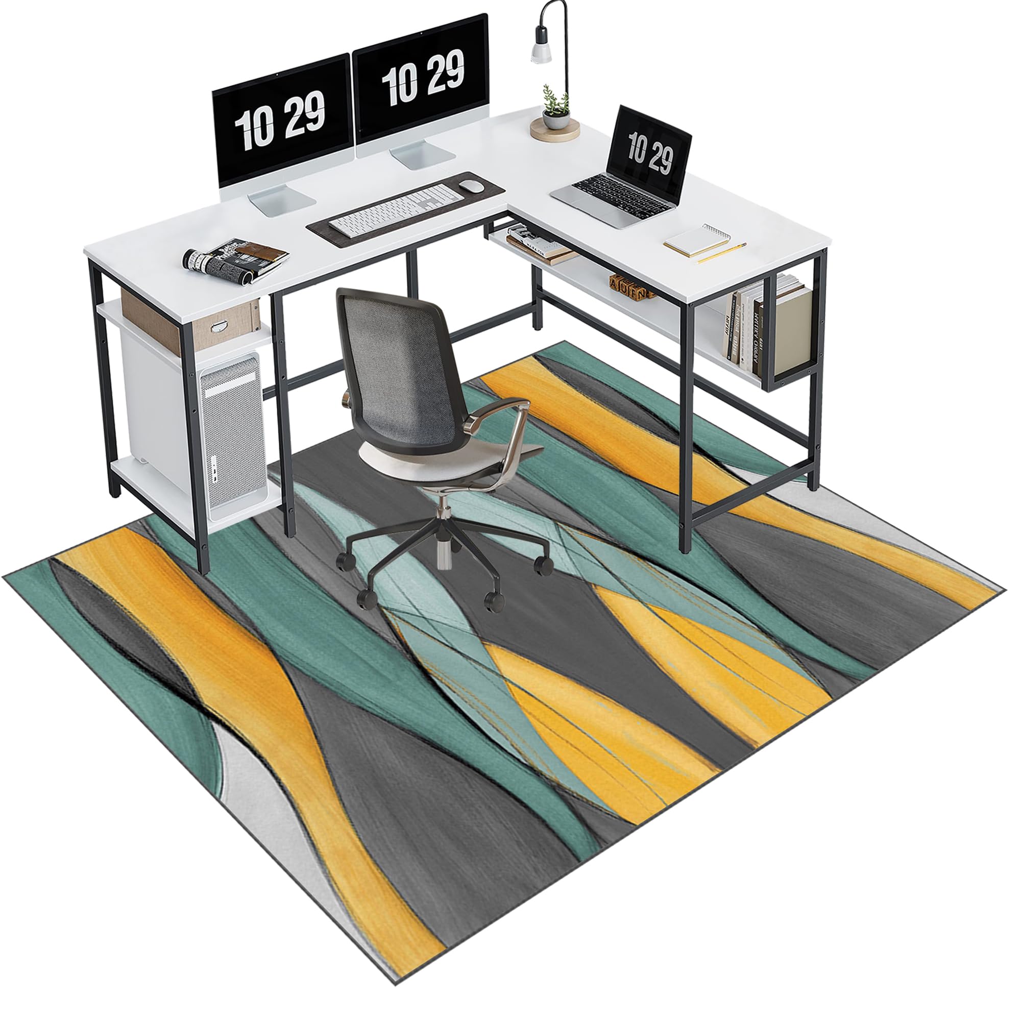 EYKWKB 80 x 120 cm Floor Protector for Rolling chair Office Chair Mat for Carpeted Floor Computer Gaming Chair Mat Low/No Pile Carpet Protector Chair Mat for Easy Glide Desk Chair Mat Large