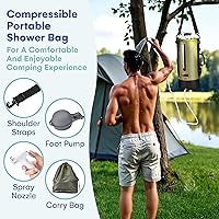 Vista 4 de HappyPo Ducha de camping - Bomba de ducha solar portátil para acampar