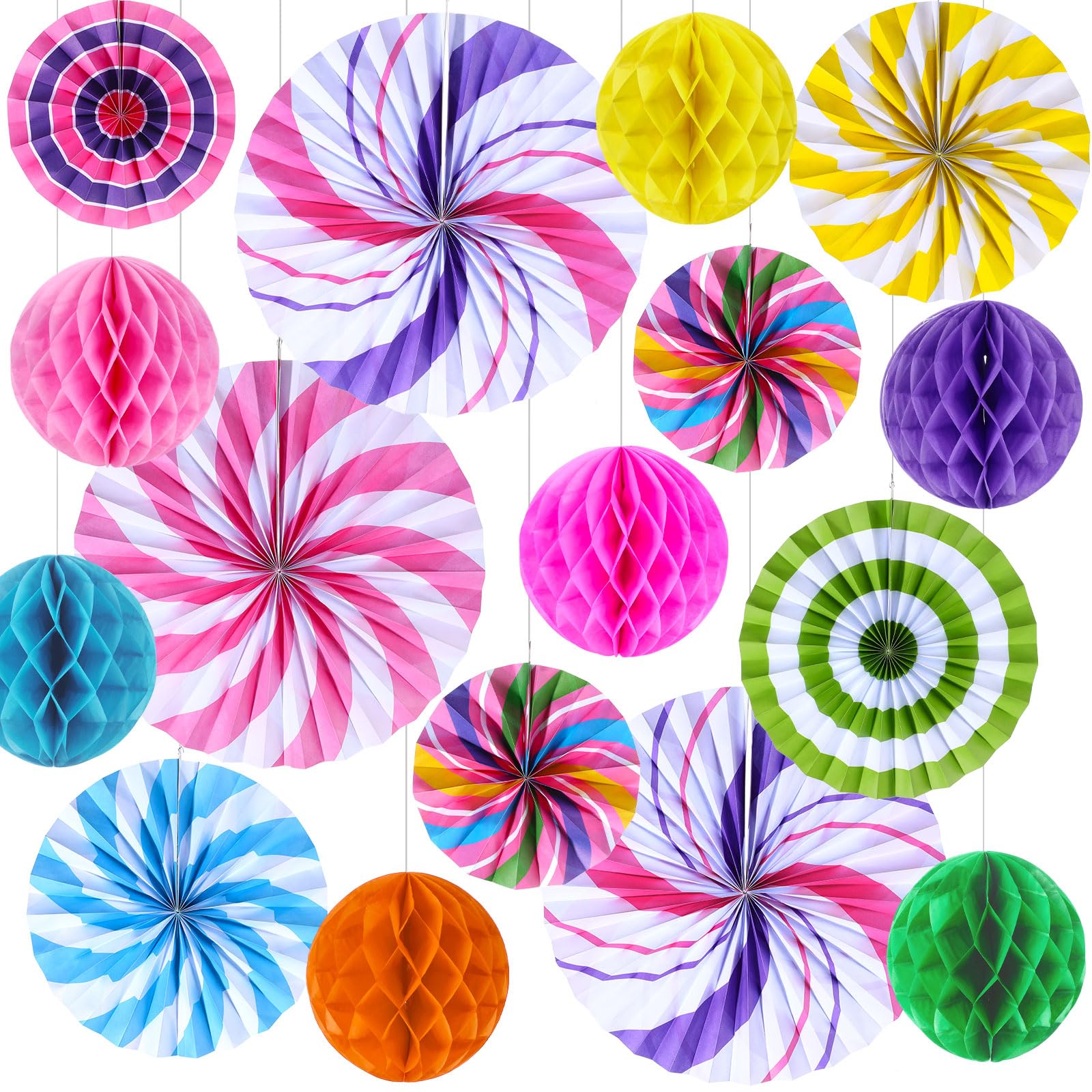 Kungfu Mall 15 PCS Christmas Decorations Hanging Pom Poms Honeycomb - View #10