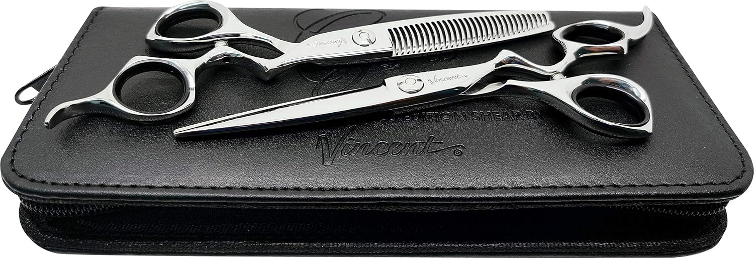 Vincent Conduttore Shears, Hand made 440c Japanese Stainless Steel Barber Shears 6.75" (Thinning Shear)