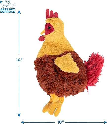 Vista 90 de Best Pet Supplies - Juguetes para cachorros y perros adultos, crujen y hacen chirridos, pollo (azul)